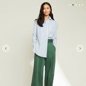 New Veronica Beard CHELSEA STRIPED TUNIC Button Collard Shirt